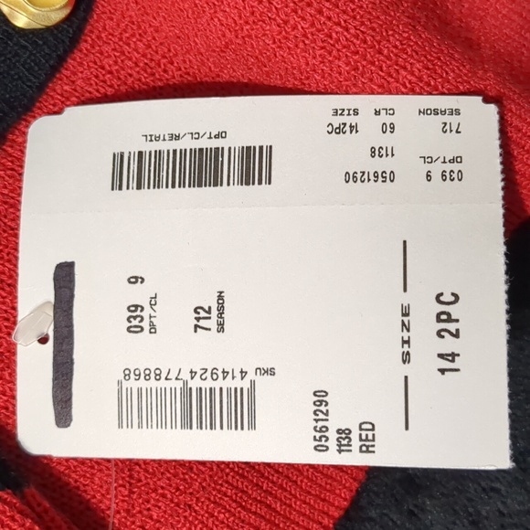 Vintage Mita Women's 2PC Knit Suit Jacket & Skirt red Black Size 14 - Picture 10 of 12